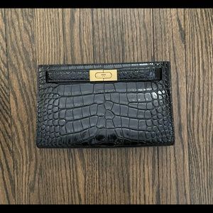 Tory Burch black clutch with detachable shoulder strap